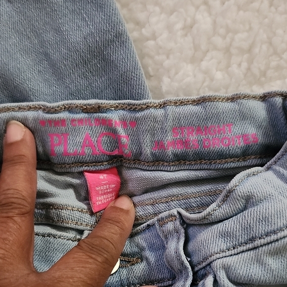 The Children's Place Light Blue Frayed Hem Jeans Bundle of 2 Sz 4T - Picture 2 of 8
